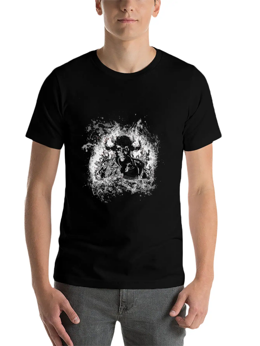 Devil Gothic Monster Paint Splatter Art Classic Cotton Tee – Unisex Comfort For Any Season