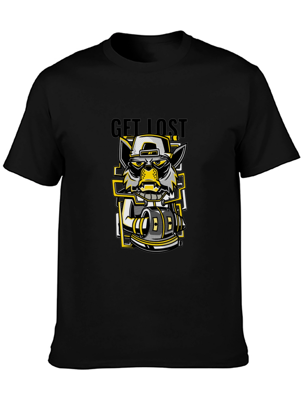 Get Lost Graphic Print Black T-Shirt