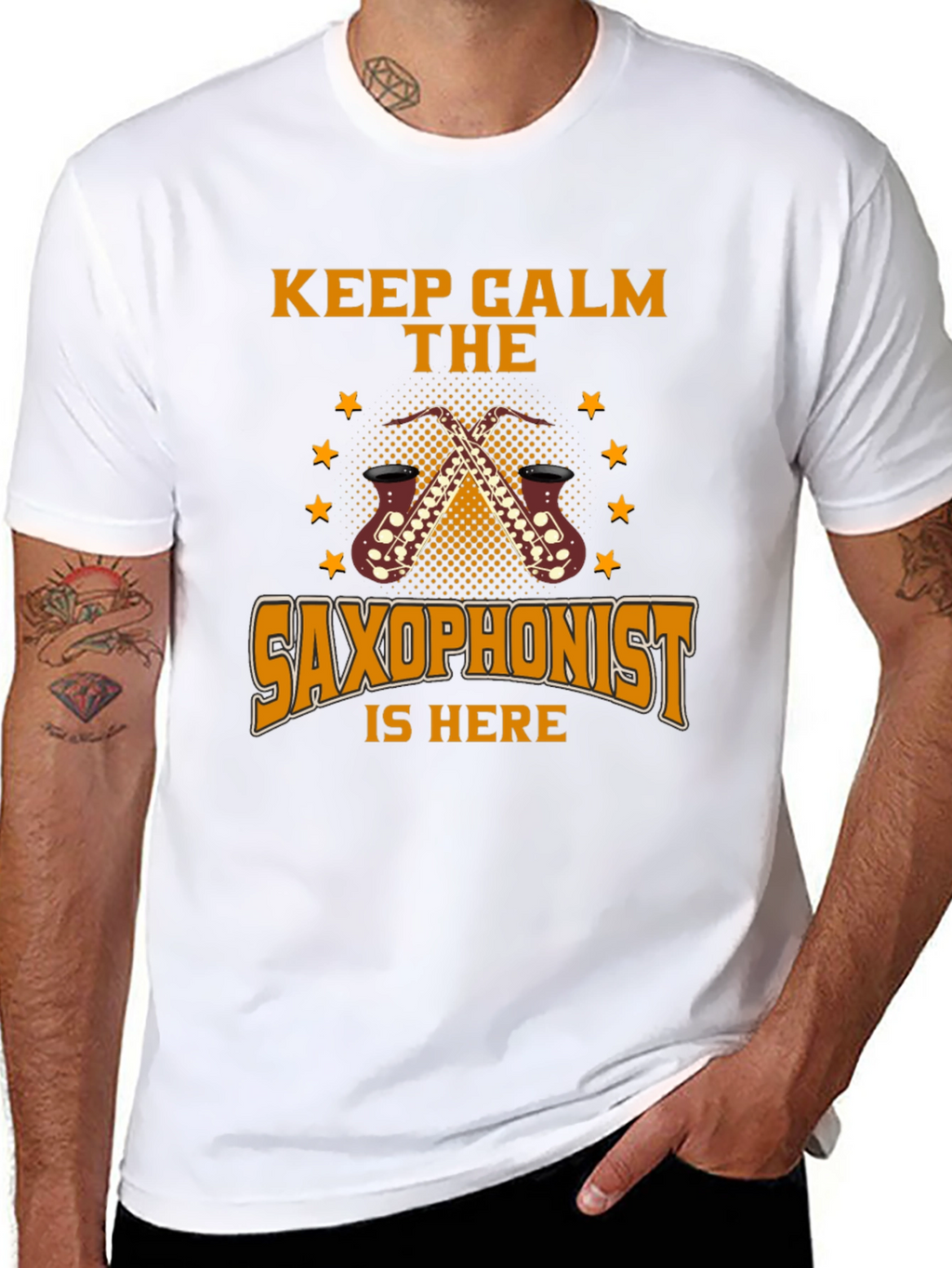 Keep Calm Saxophonist T-Shirt - Black