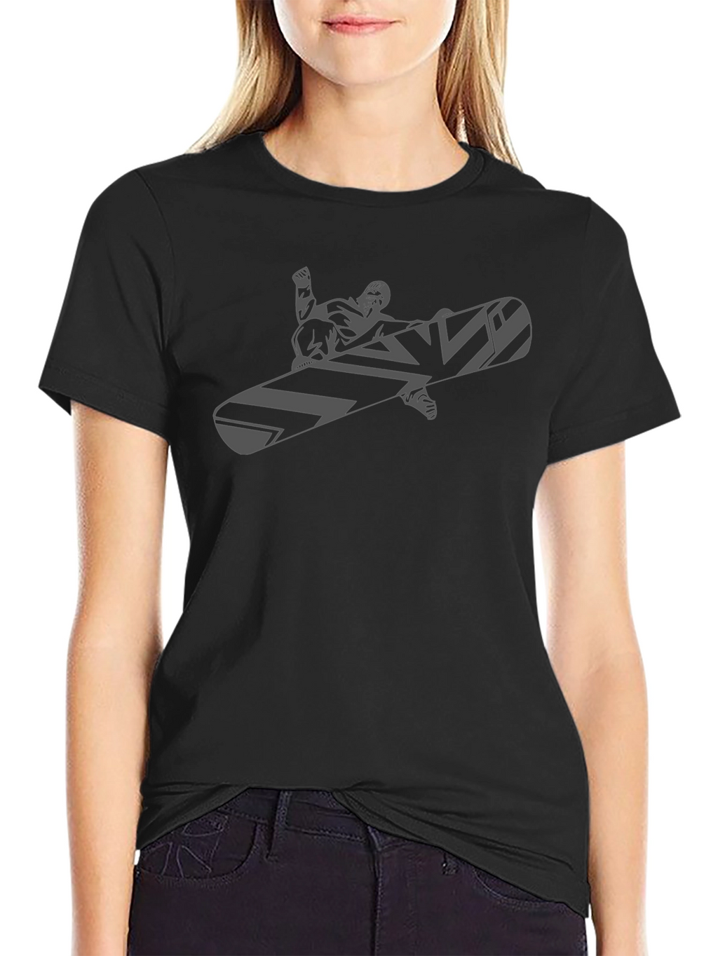 Mens Black Snowboard Graphic Tee