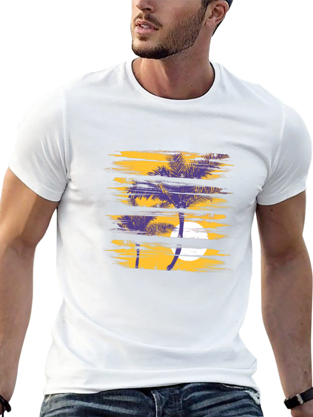 Tropical Sunset T-Shirt - Palm Tree Graphic Tee