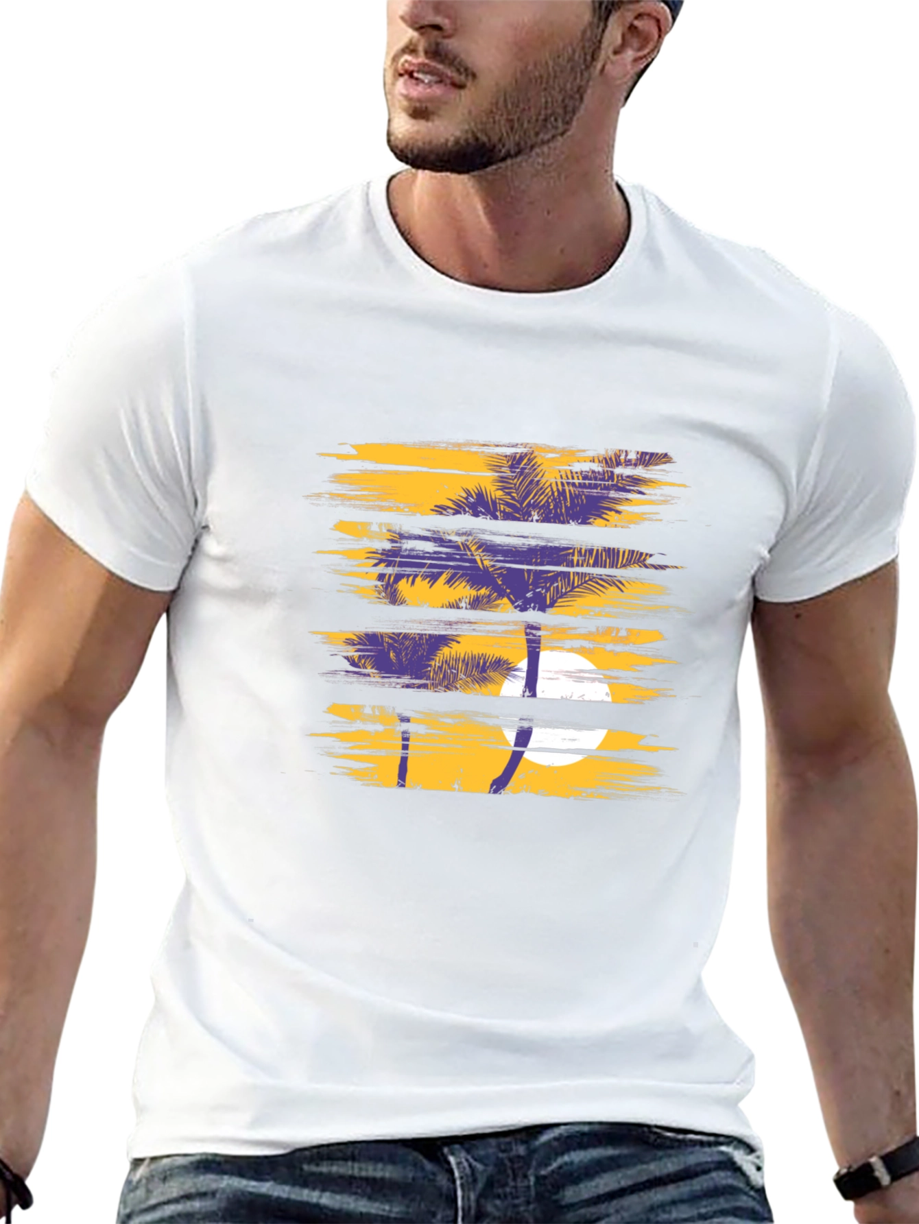 Tropical Sunset T-Shirt - Palm Tree Graphic Tee