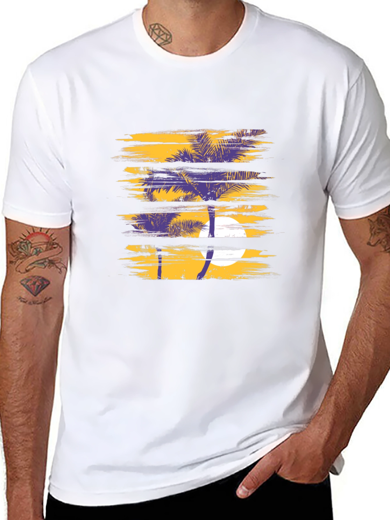 Tropical Sunset T-Shirt - Palm Tree Graphic Tee