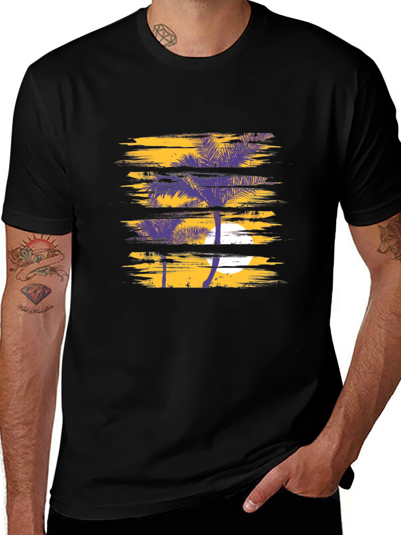 Tropical Sunset T-Shirt - Palm Tree Graphic Tee