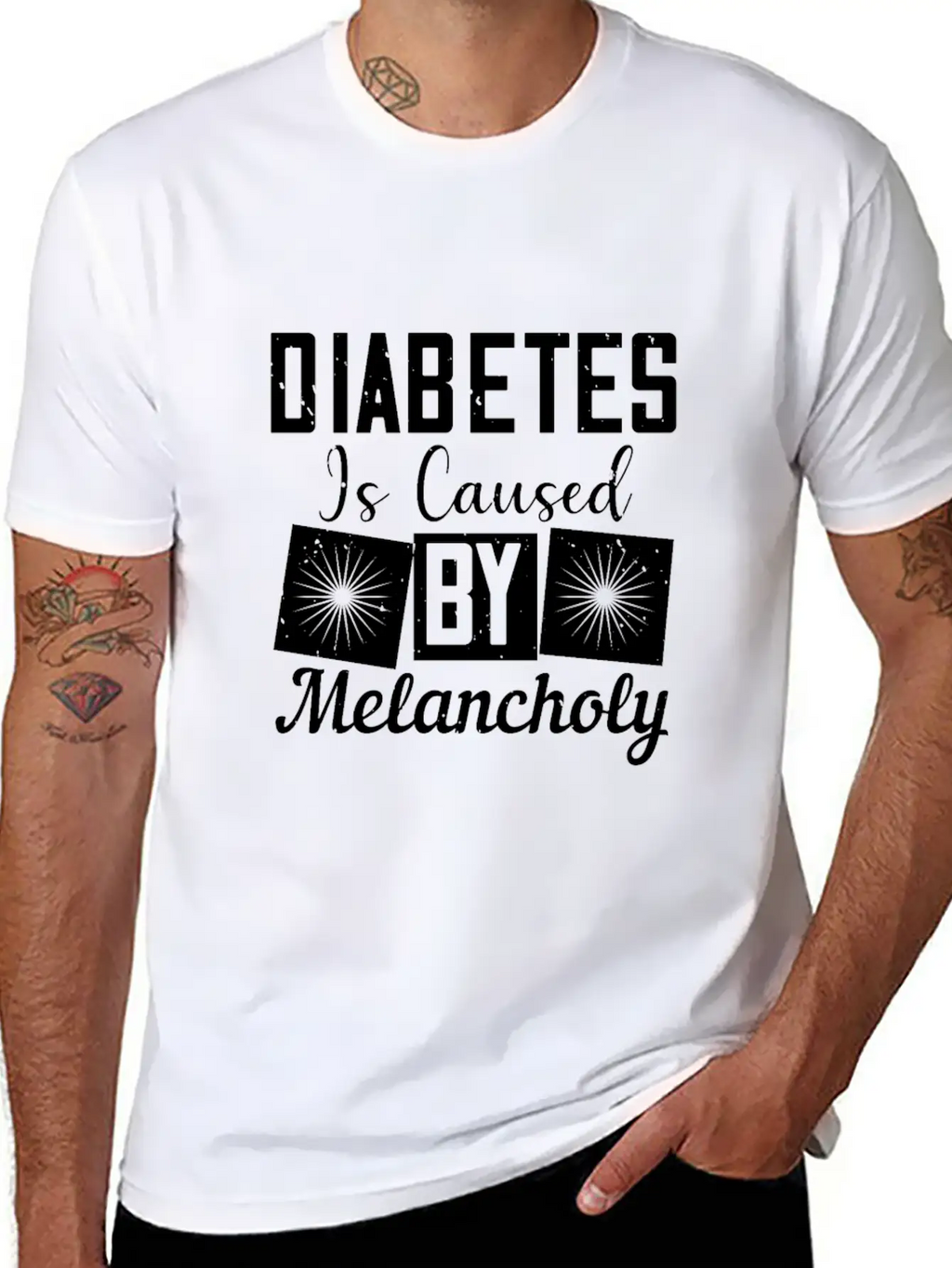 Diabetes Is Caused By Melancholy Essential Cotton Tee For Daily Outfits – Unisex Style