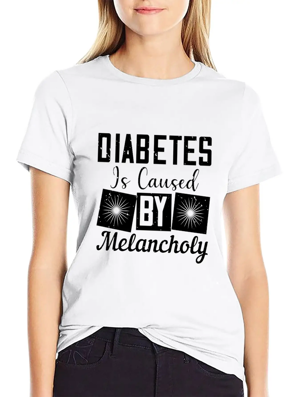 Diabetes Is Caused By Melancholy Essential Cotton Tee For Daily Outfits – Unisex Style