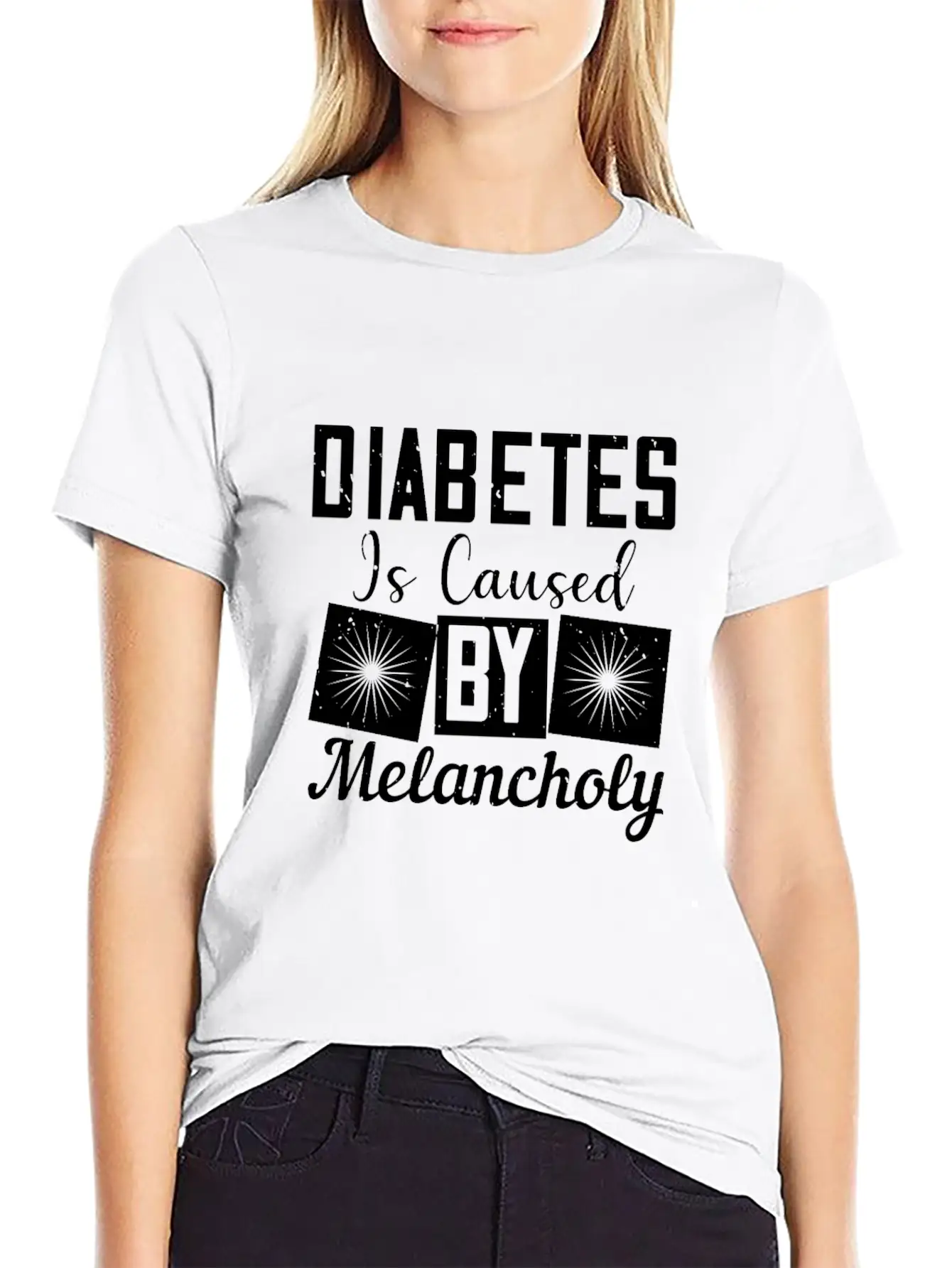 Diabetes Is Caused By Melancholy Essential Cotton Tee For Daily Outfits – Unisex Style