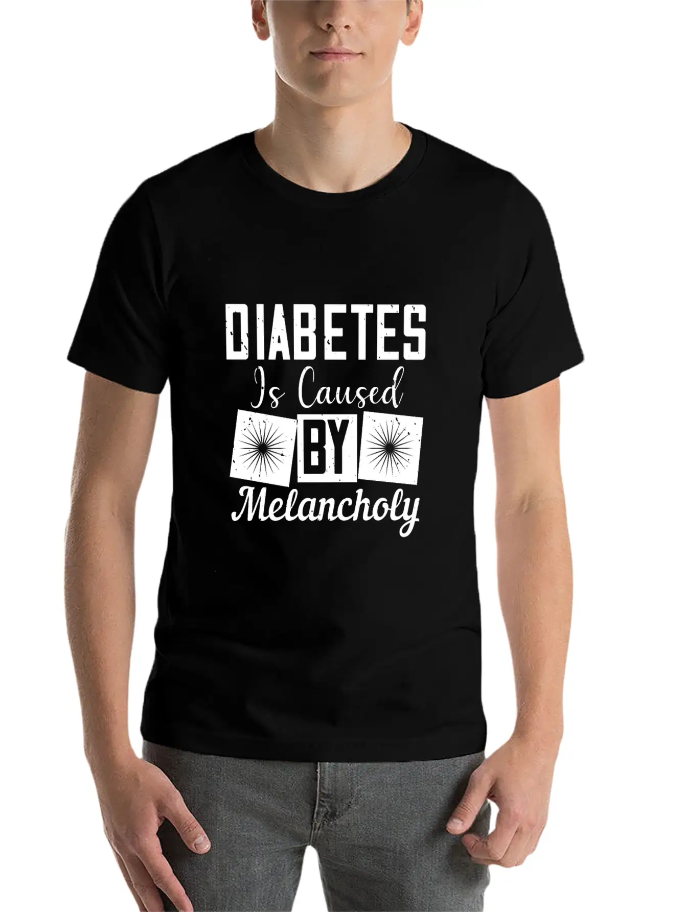 Diabetes Is Caused By Melancholy Essential Cotton Tee For Daily Outfits – Unisex Style
