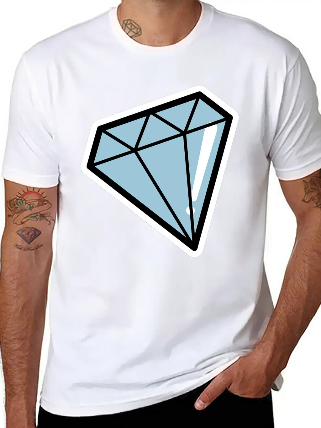 Diamond, Pop Art, Retro Diamond Essential Cotton Tee For Daily Outfits – Unisex Style