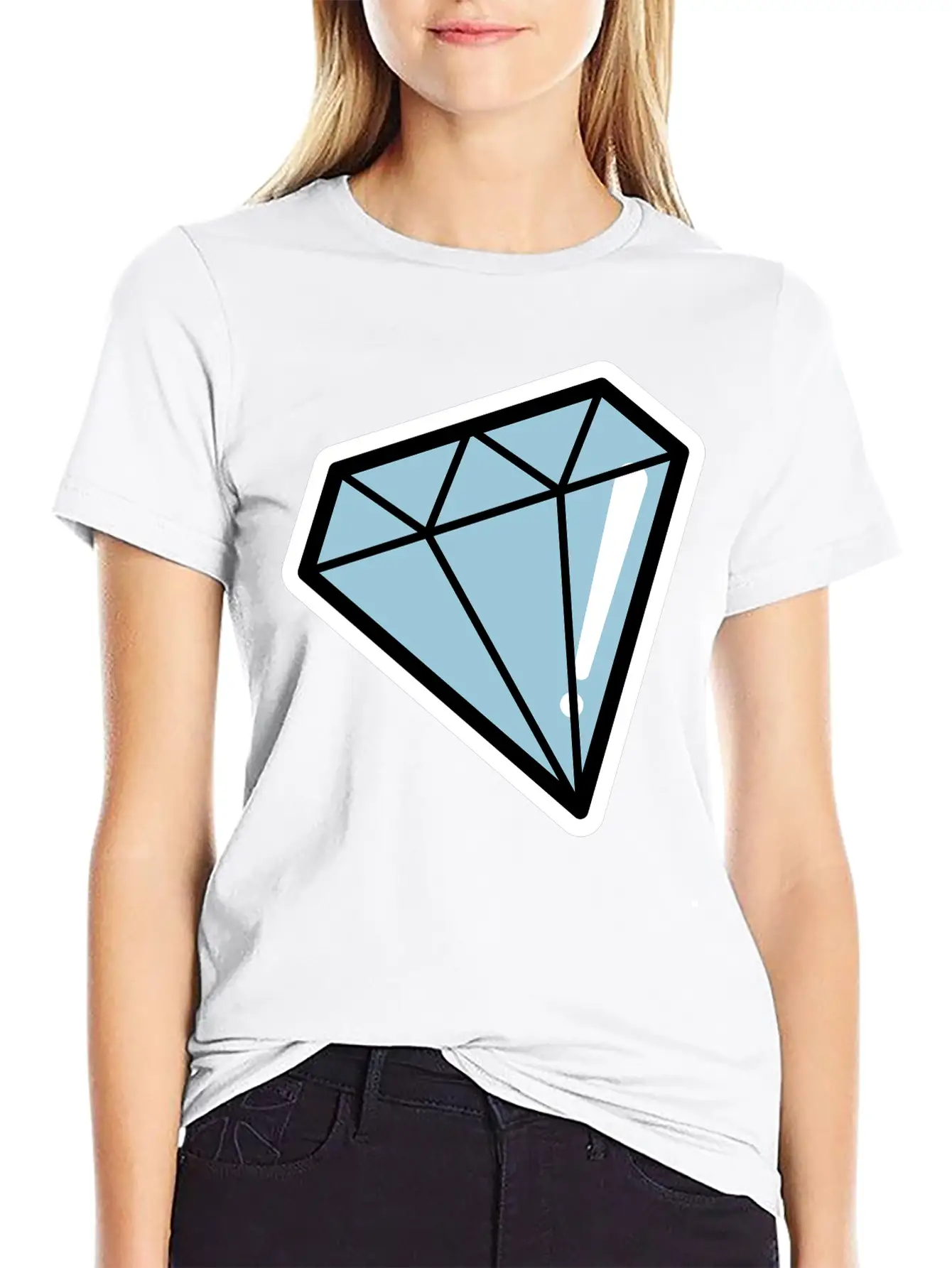 Diamond, Pop Art, Retro Diamond Essential Cotton Tee For Daily Outfits – Unisex Style