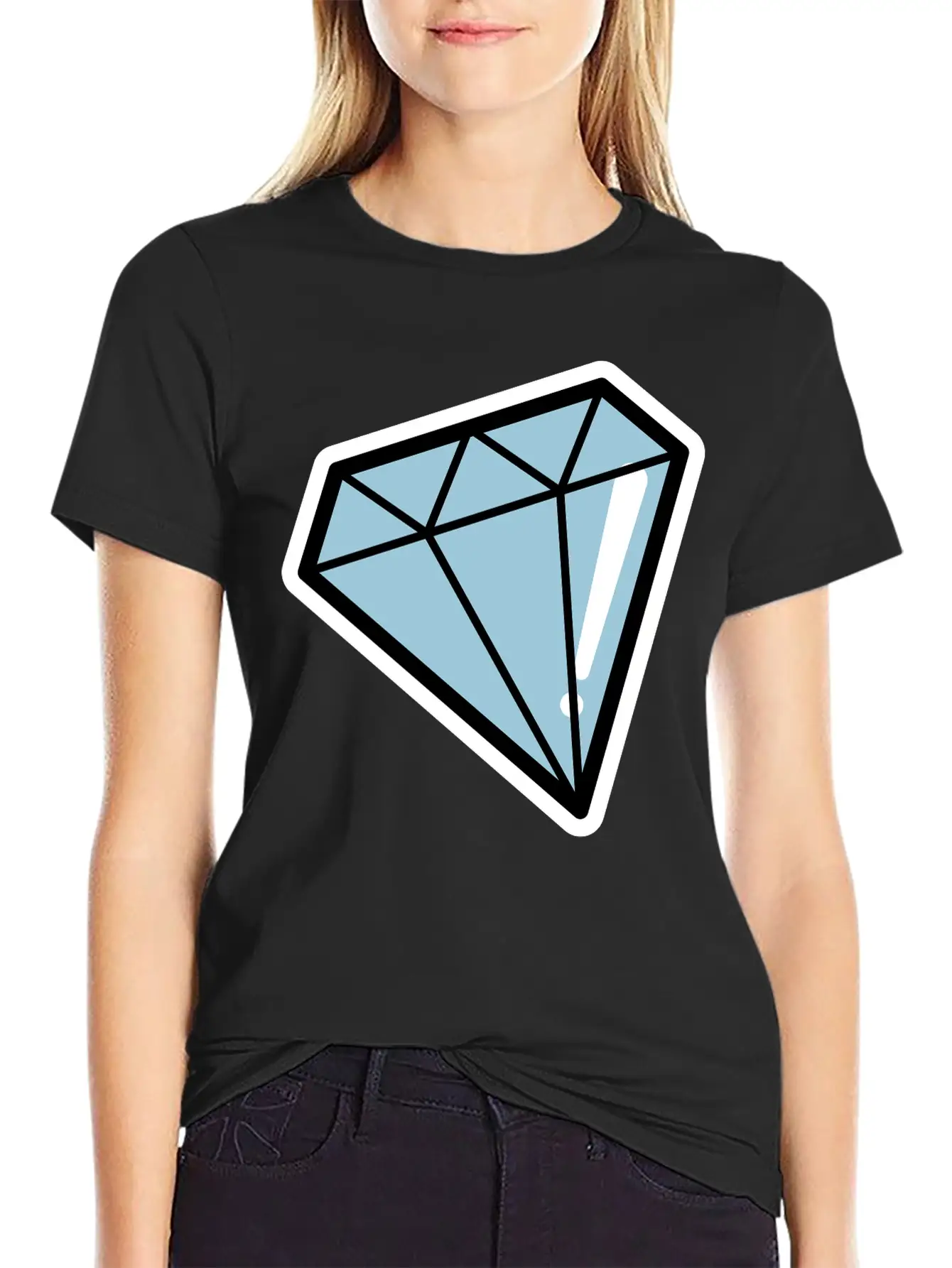 Diamond, Pop Art, Retro Diamond Essential Cotton Tee For Daily Outfits – Unisex Style