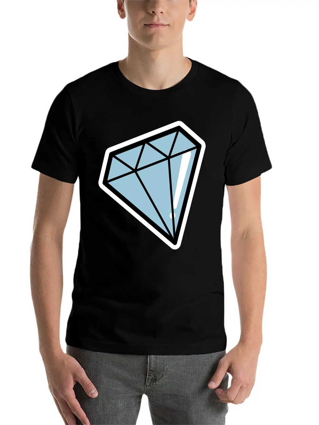 Diamond, Pop Art, Retro Diamond Essential Cotton Tee For Daily Outfits – Unisex Style