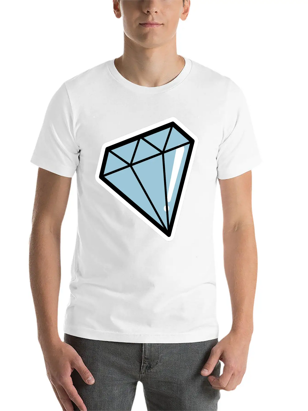 Diamond, Pop Art, Retro Diamond Essential Cotton Tee For Daily Outfits – Unisex Style