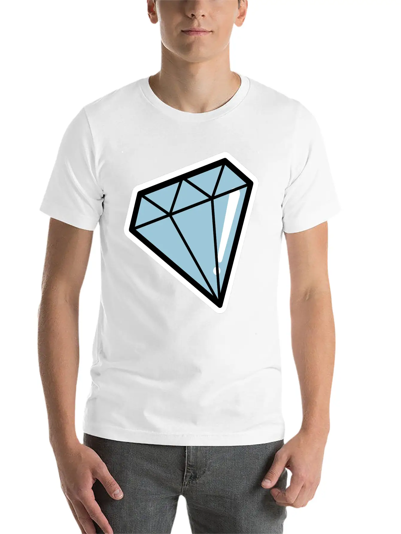 Diamond, Pop Art, Retro Diamond Essential Cotton Tee For Daily Outfits – Unisex Style