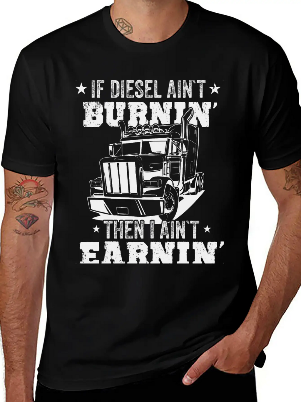 Diesel Burning Truck Driver Gift Timeless Short Sleeve Tee – Comfy And Minimalist Design