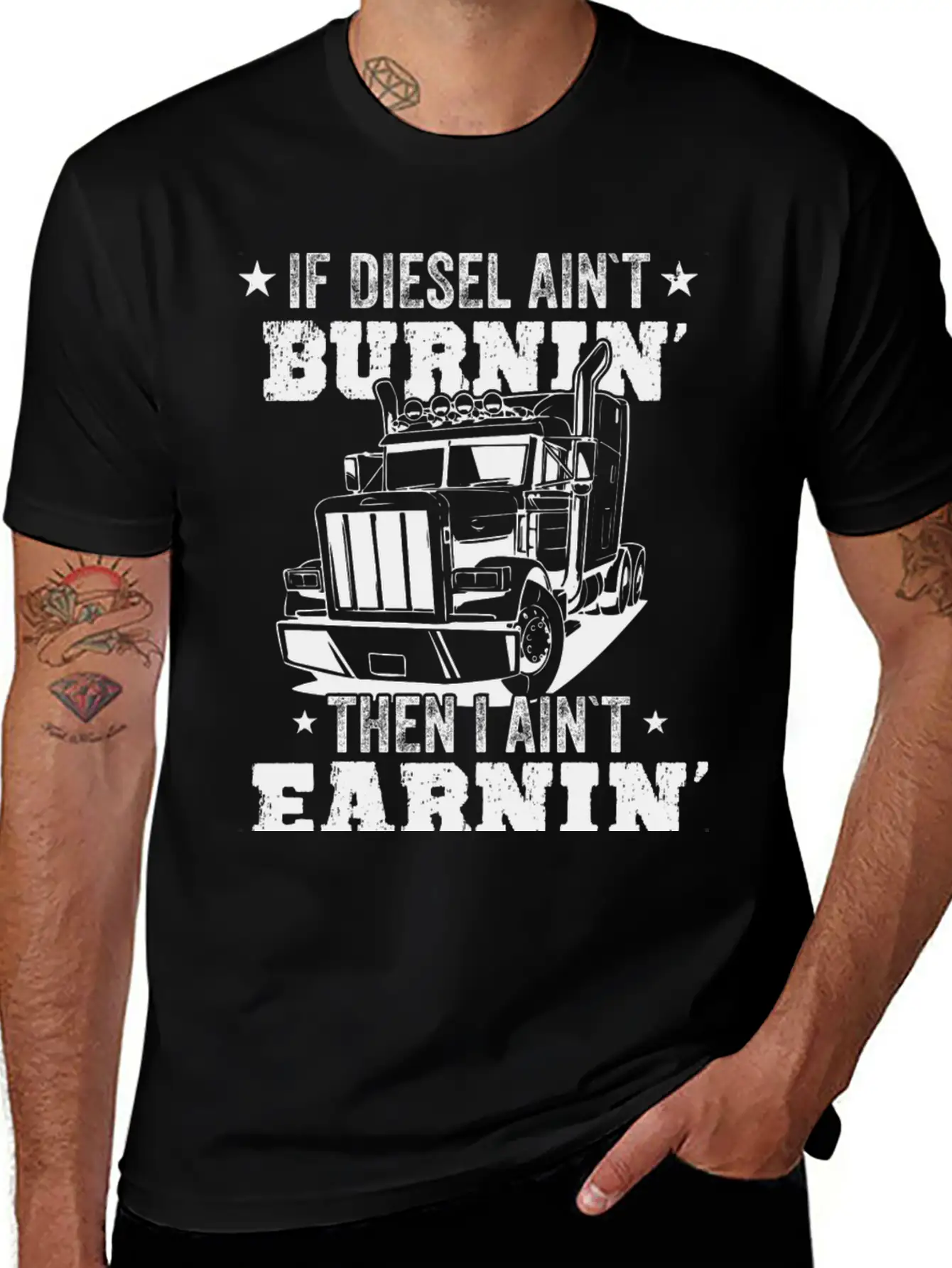 Diesel Burning Truck Driver Gift Timeless Short Sleeve Tee – Comfy And Minimalist Design