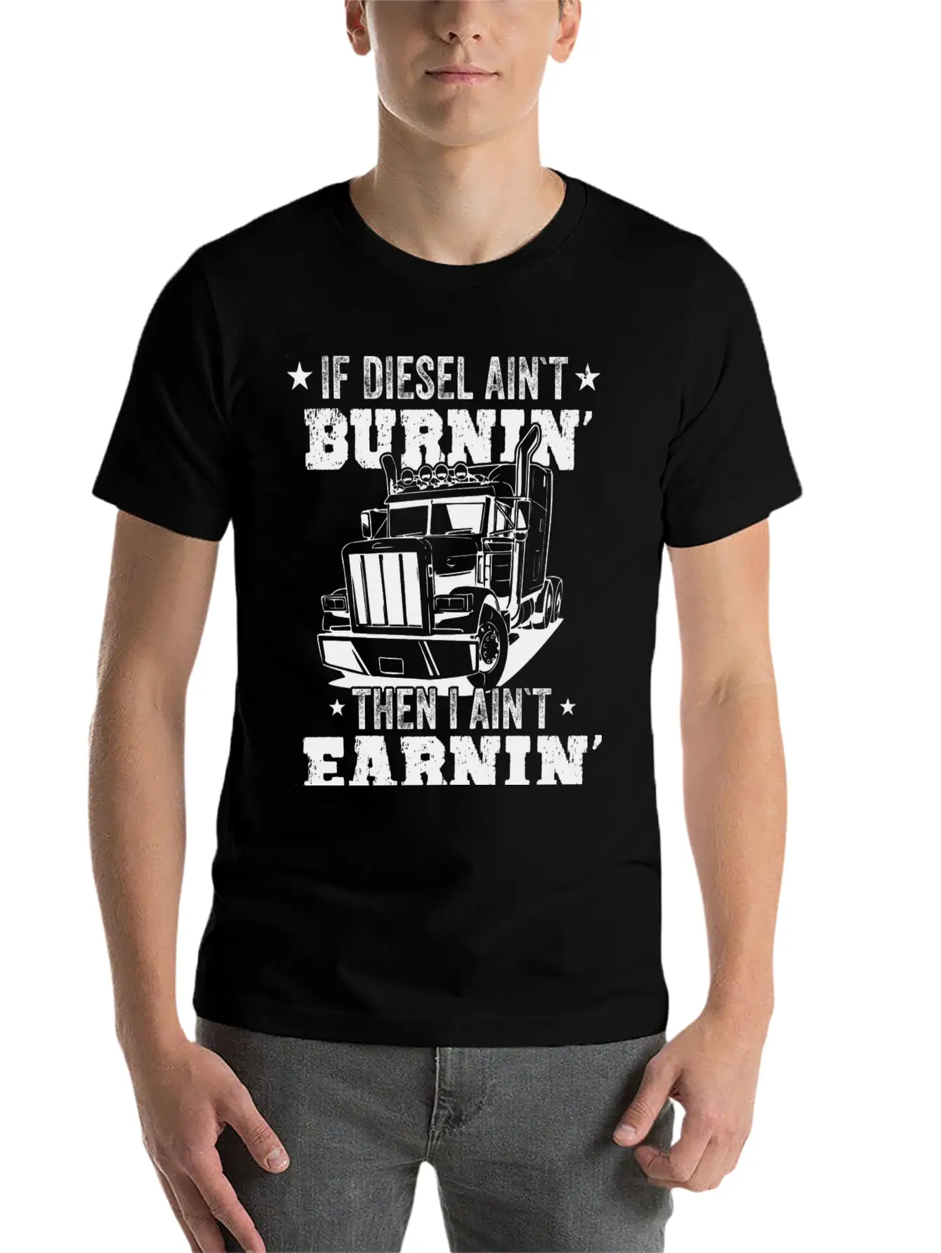 Diesel Burning Truck Driver Gift Timeless Short Sleeve Tee – Comfy And Minimalist Design