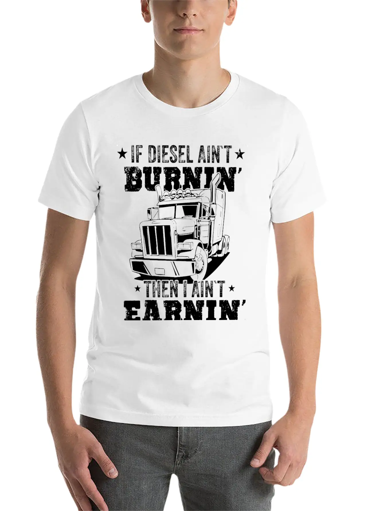 Diesel Burning Truck Driver Gift Timeless Short Sleeve Tee – Comfy And Minimalist Design