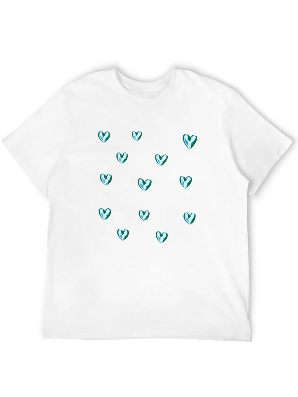 Dihearts Pattern Symbol Love Heart Silver Shamonds Classic Cotton Tee – Unisex Comfort For Any Season