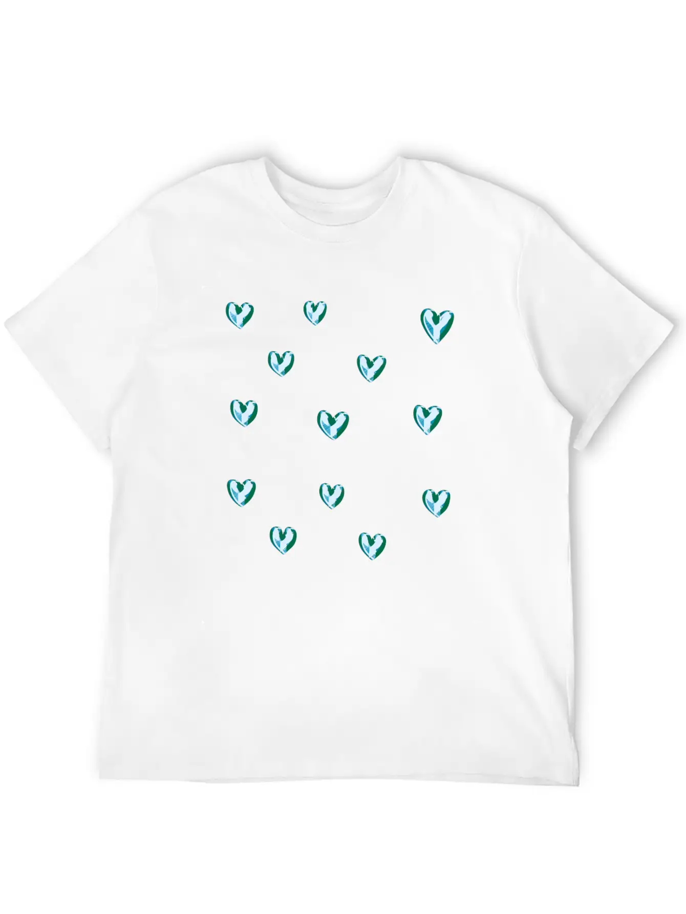 Dihearts Pattern Symbol Love Heart Silver Shamonds Classic Cotton Tee – Unisex Comfort For Any Season