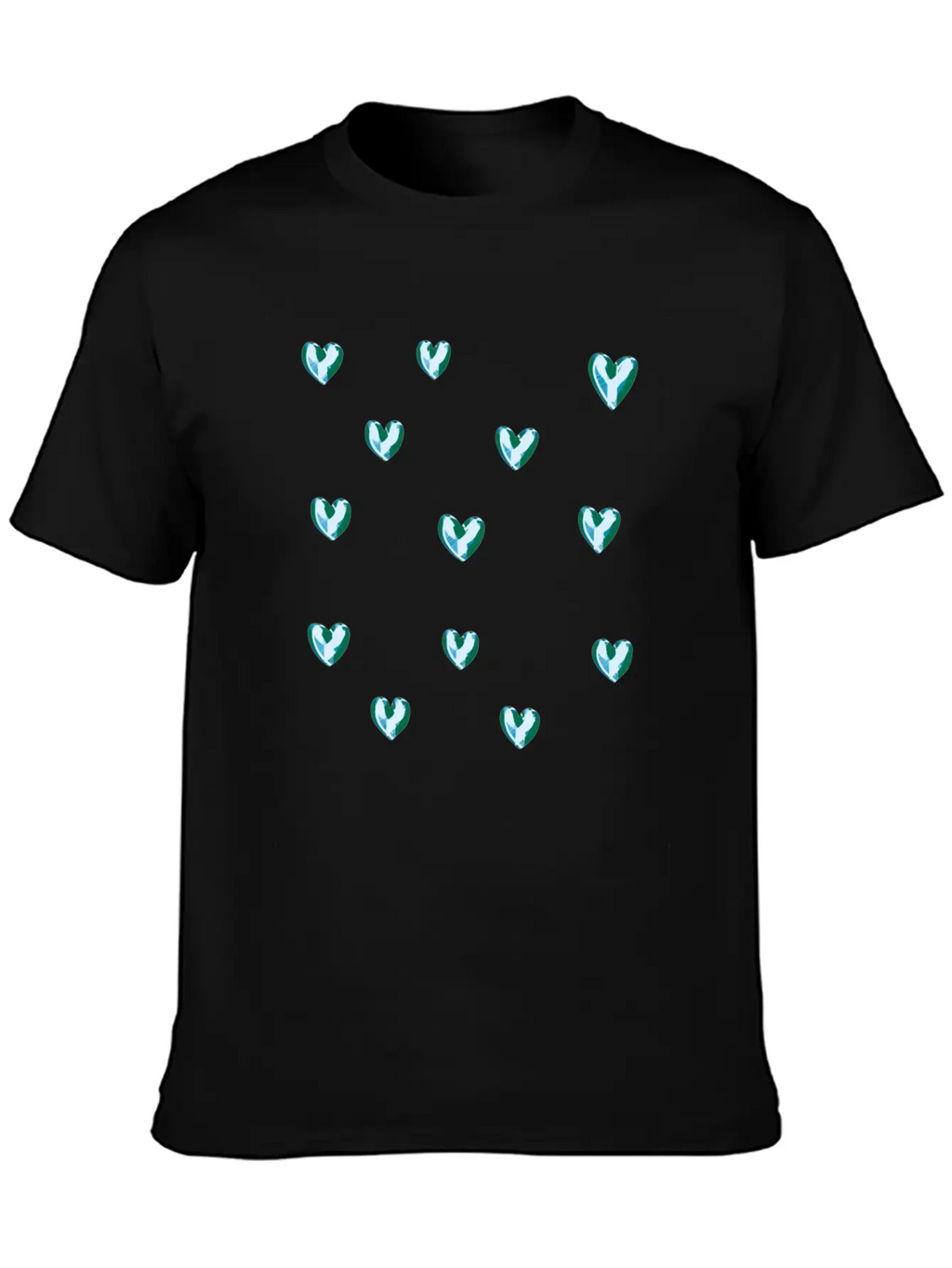 Dihearts Pattern Symbol Love Heart Silver Shamonds Classic Cotton Tee – Unisex Comfort For Any Season