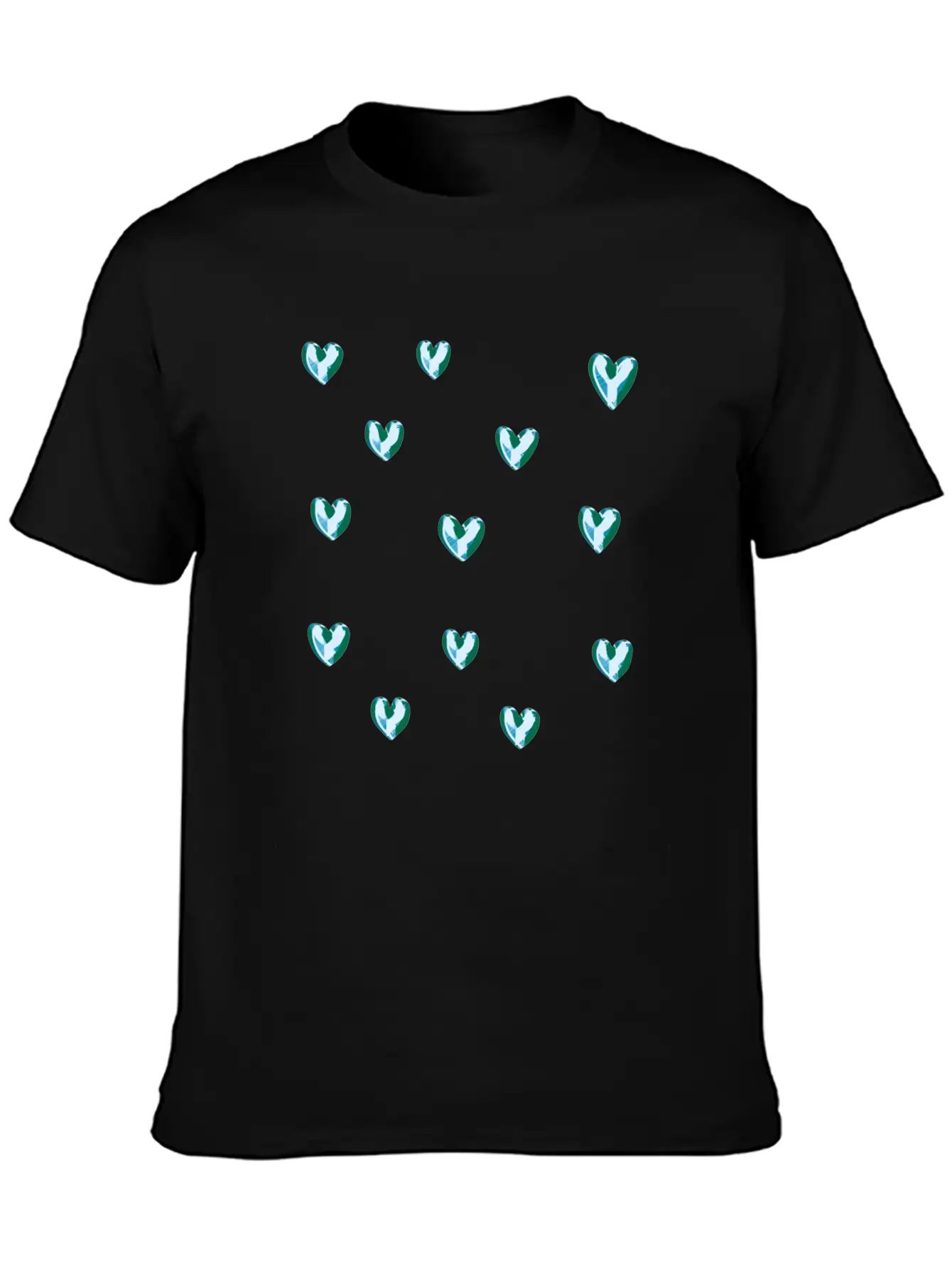 Dihearts Pattern Symbol Love Heart Silver Shamonds Classic Cotton Tee – Unisex Comfort For Any Season