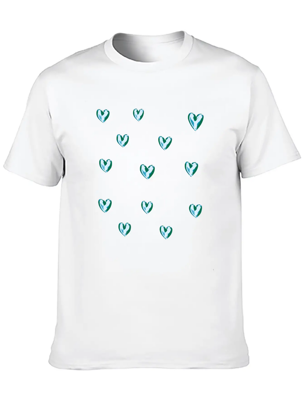 Dihearts Pattern Symbol Love Heart Silver Shamonds Classic Cotton Tee – Unisex Comfort For Any Season