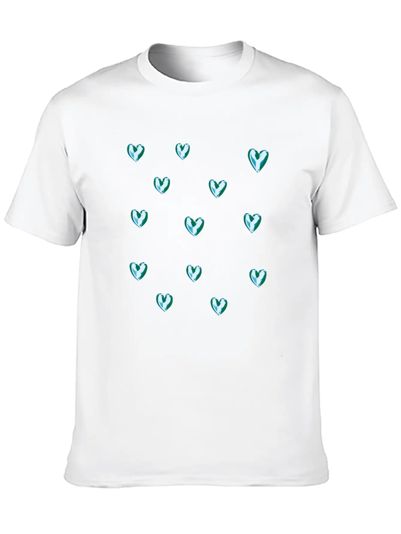 Dihearts Pattern Symbol Love Heart Silver Shamonds Classic Cotton Tee – Unisex Comfort For Any Season