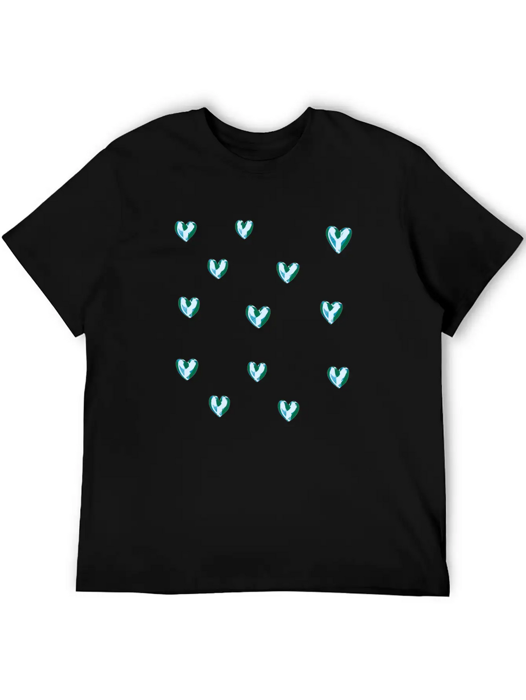 Dihearts Pattern Symbol Love Heart Silver Shamonds Classic Cotton Tee – Unisex Comfort For Any Season