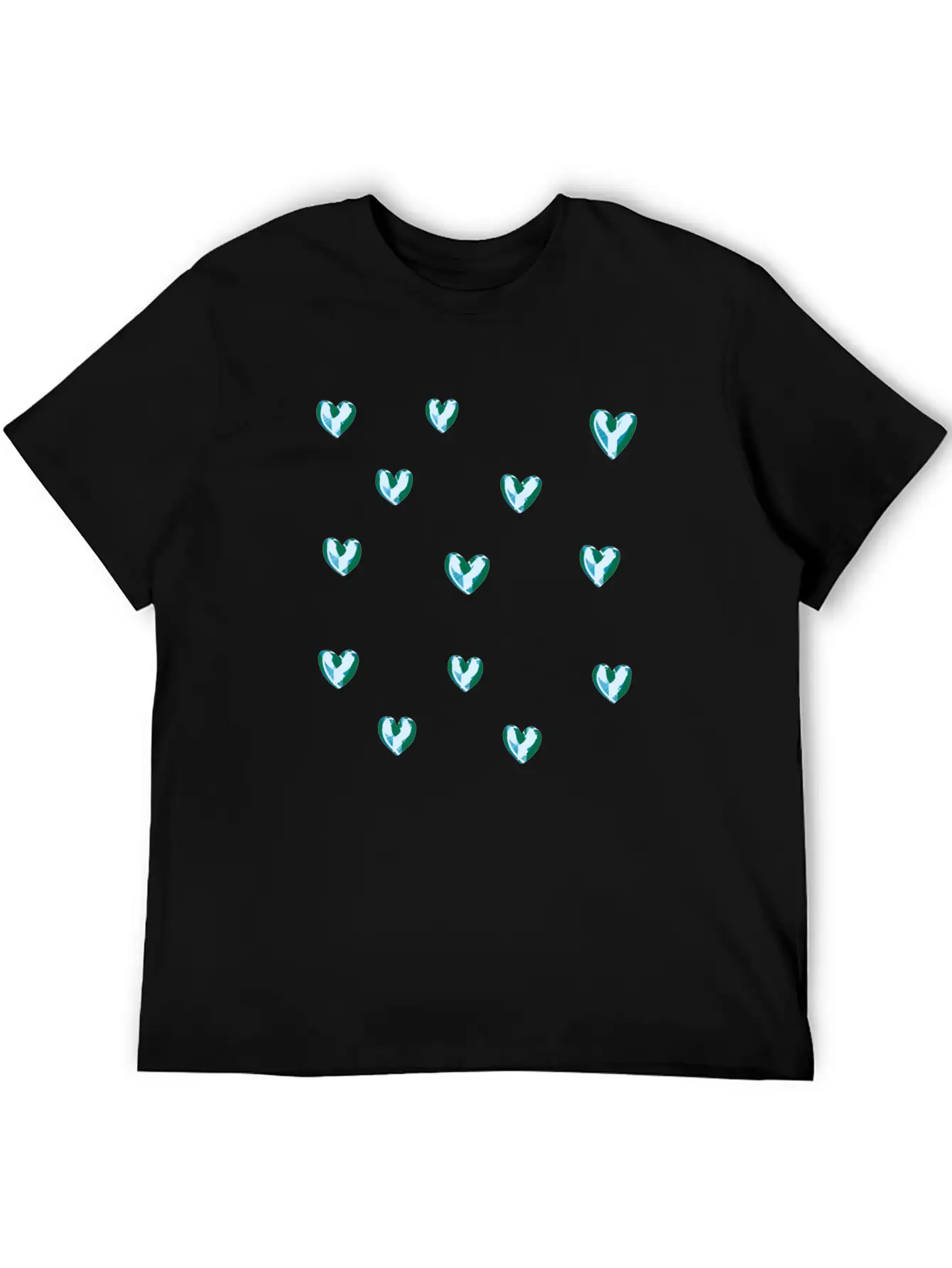 Dihearts Pattern Symbol Love Heart Silver Shamonds Classic Cotton Tee – Unisex Comfort For Any Season