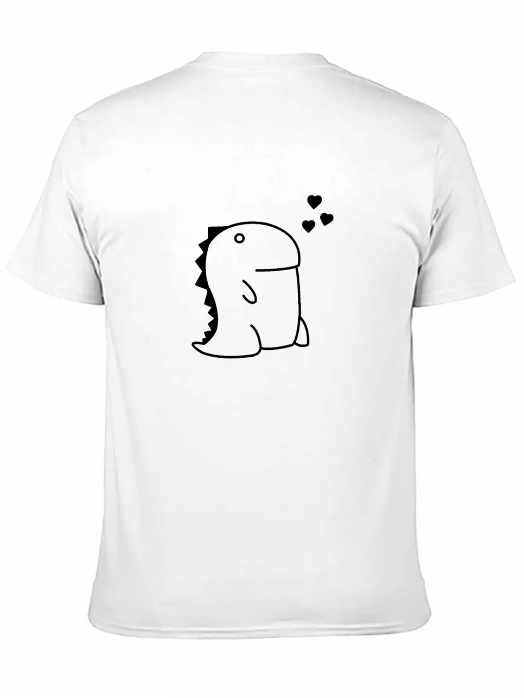 Dino - RAWR Dino Heart Cartoon Line Art Dinosaur Classic Cotton Tee – Unisex Comfort For Any Season