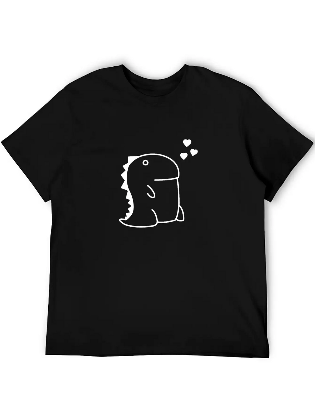Dino - RAWR Dino Heart Cartoon Line Art Dinosaur Classic Cotton Tee – Unisex Comfort For Any Season