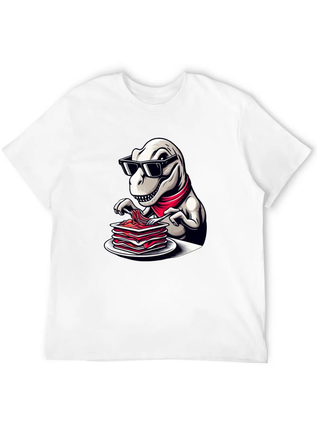 Dino T-Rex Lasagna Modern Elegant Timeless Short Sleeve Tee – Comfy And Minimalist Design