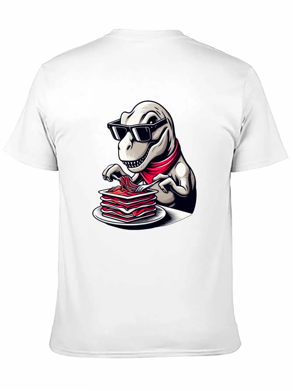 Dino T-Rex Lasagna Modern Elegant Timeless Short Sleeve Tee – Comfy And Minimalist Design