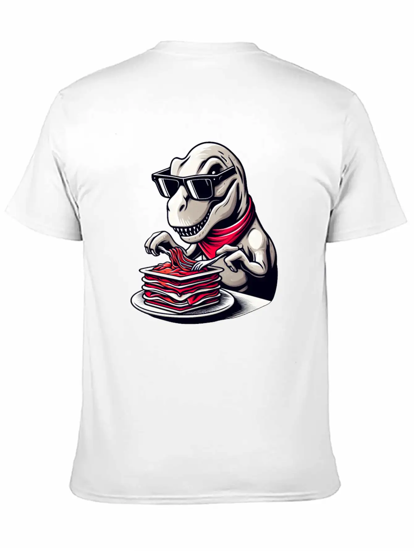 Dino T-Rex Lasagna Modern Elegant Timeless Short Sleeve Tee – Comfy And Minimalist Design