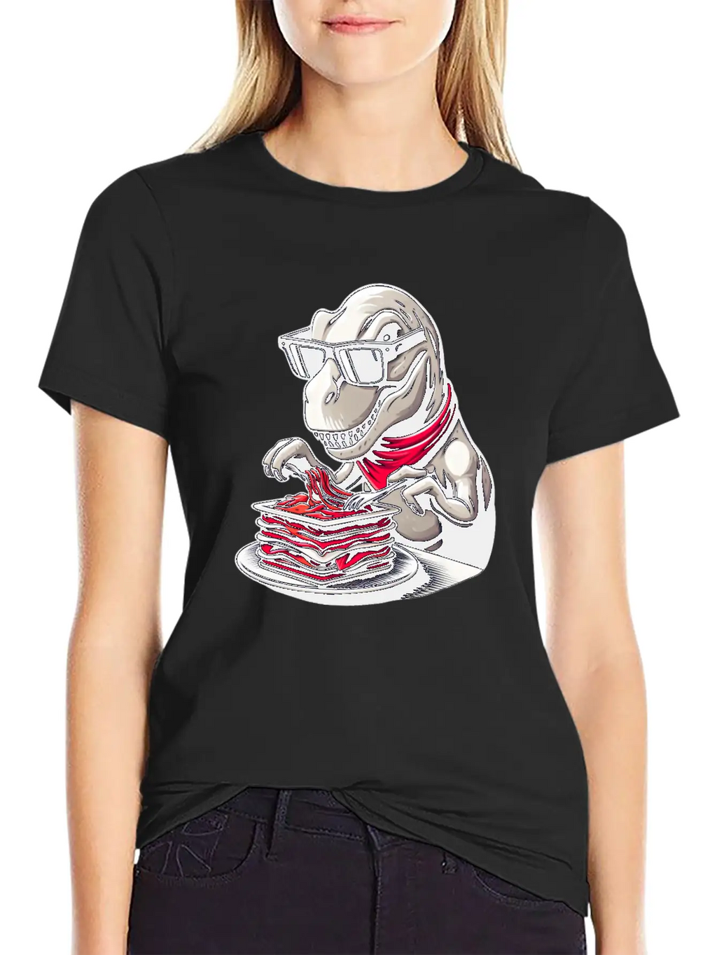 Dino T-Rex Lasagna Modern Elegant Timeless Short Sleeve Tee – Comfy And Minimalist Design