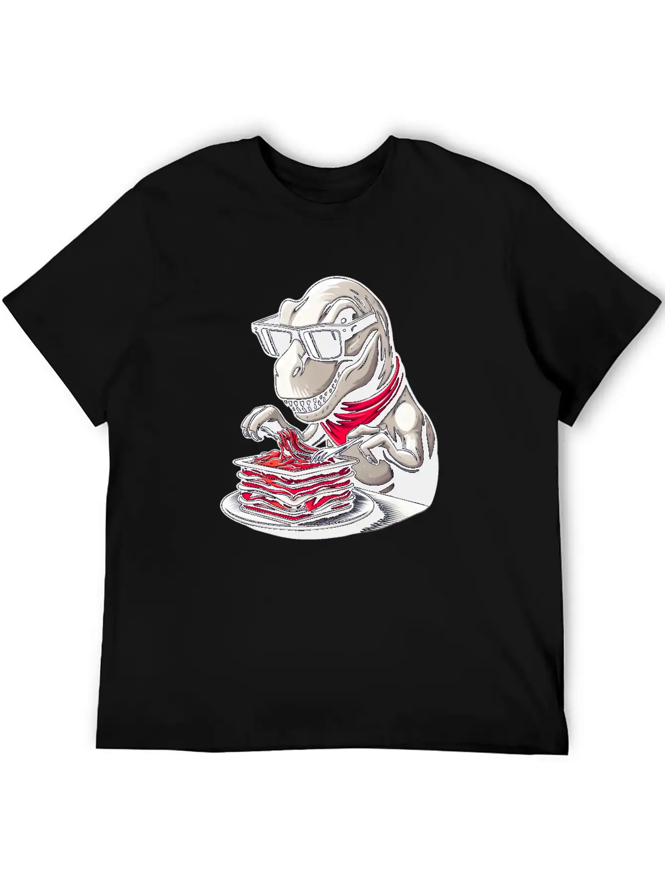 Dino T-Rex Lasagna Modern Elegant Timeless Short Sleeve Tee – Comfy And Minimalist Design