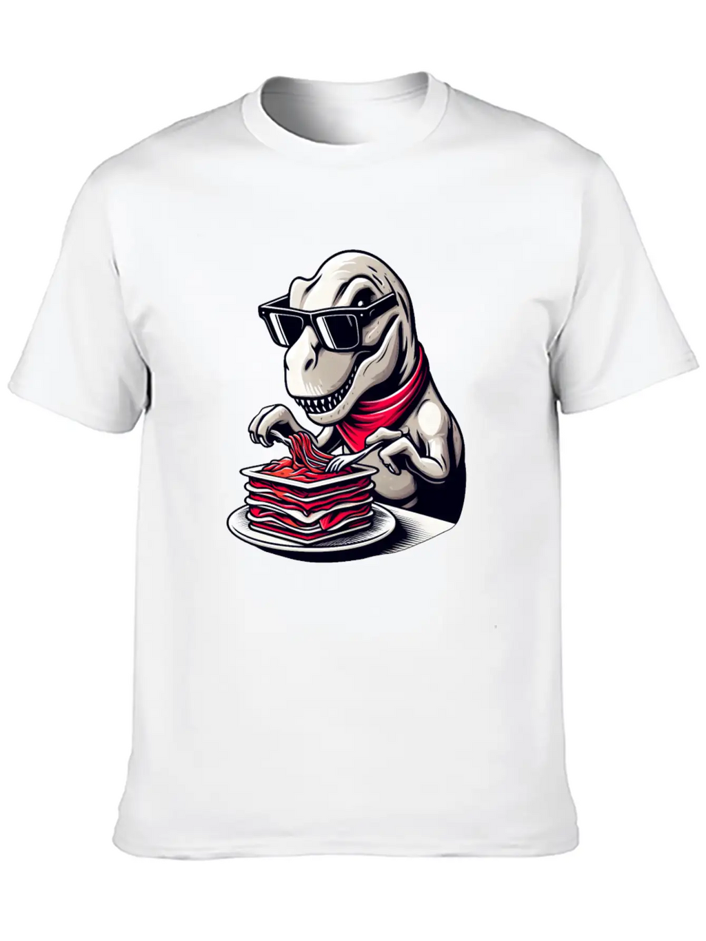 Dino T-Rex Lasagna Modern Elegant Timeless Short Sleeve Tee – Comfy And Minimalist Design