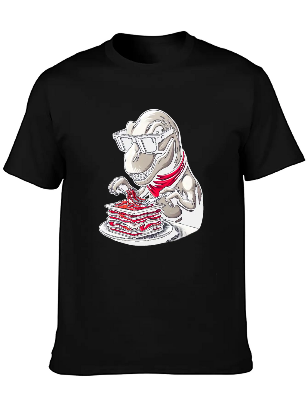Dino T-Rex Lasagna Modern Elegant Timeless Short Sleeve Tee – Comfy And Minimalist Design