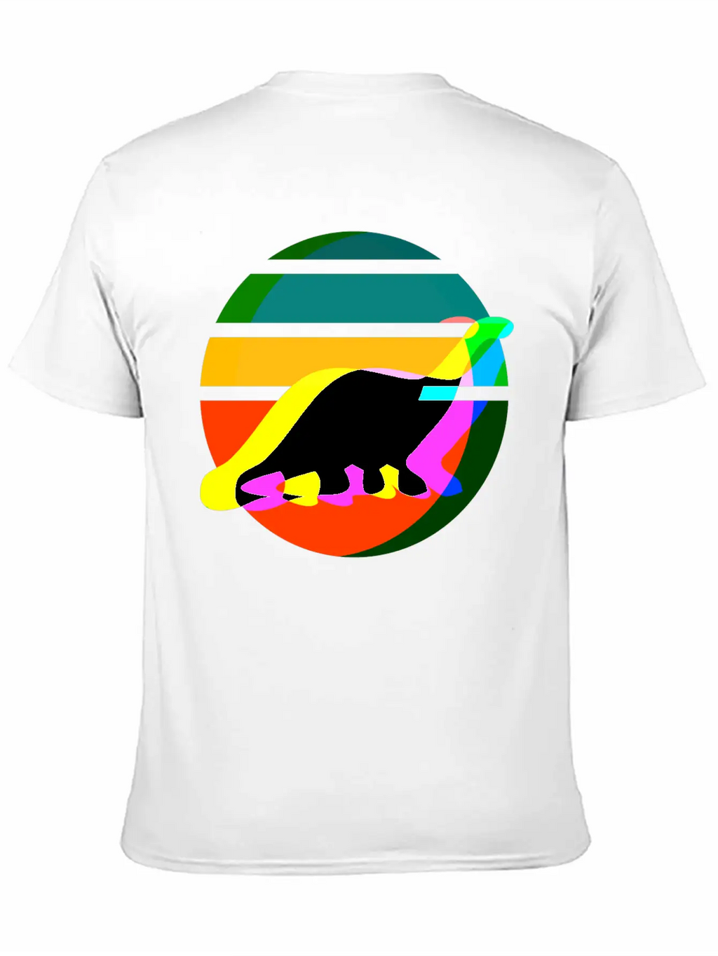 Dinosaur Colorsplit Sunset Essential Cotton Tee For Daily Outfits – Unisex Style