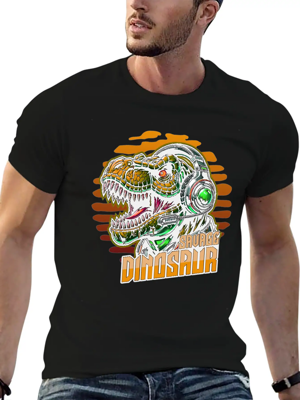 Dinosaur Savage Basic Graphic T-Shirt – Daily Comfort In Soft Cotton