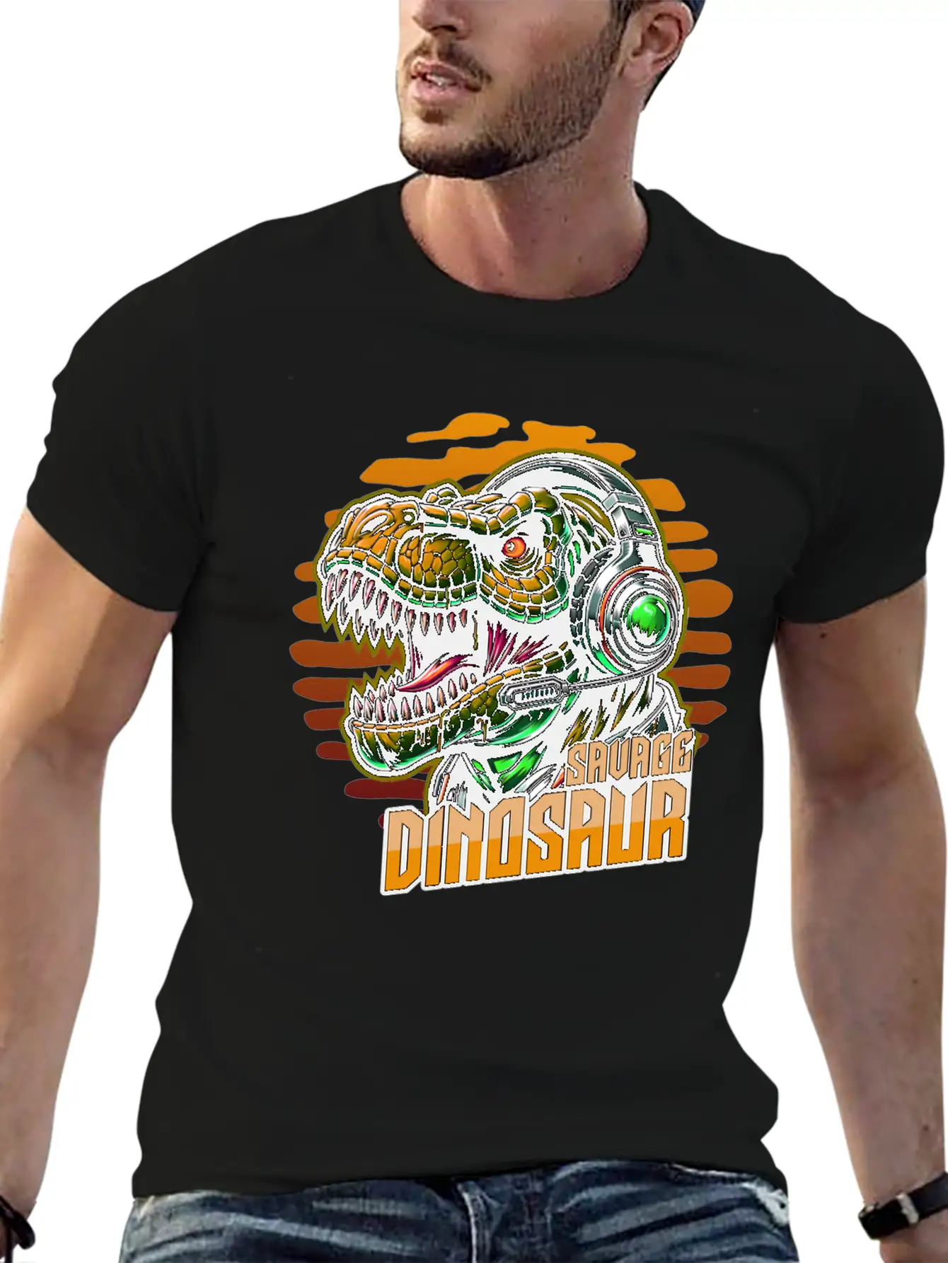Dinosaur Savage Basic Graphic T-Shirt – Daily Comfort In Soft Cotton