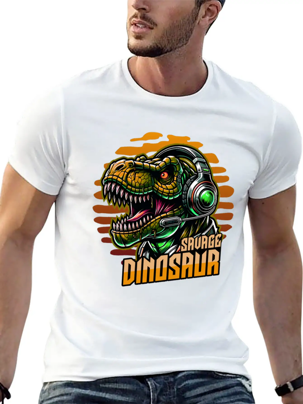 Dinosaur Savage Basic Graphic T-Shirt – Daily Comfort In Soft Cotton