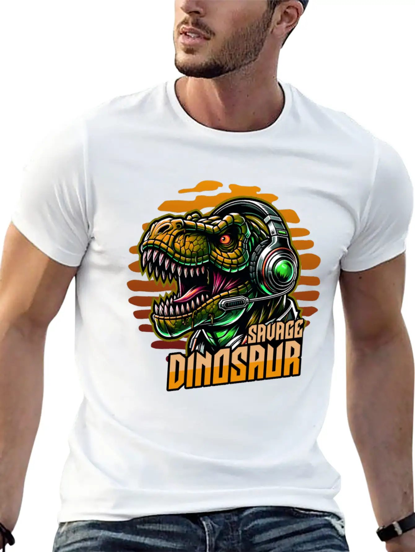 Dinosaur Savage Basic Graphic T-Shirt – Daily Comfort In Soft Cotton