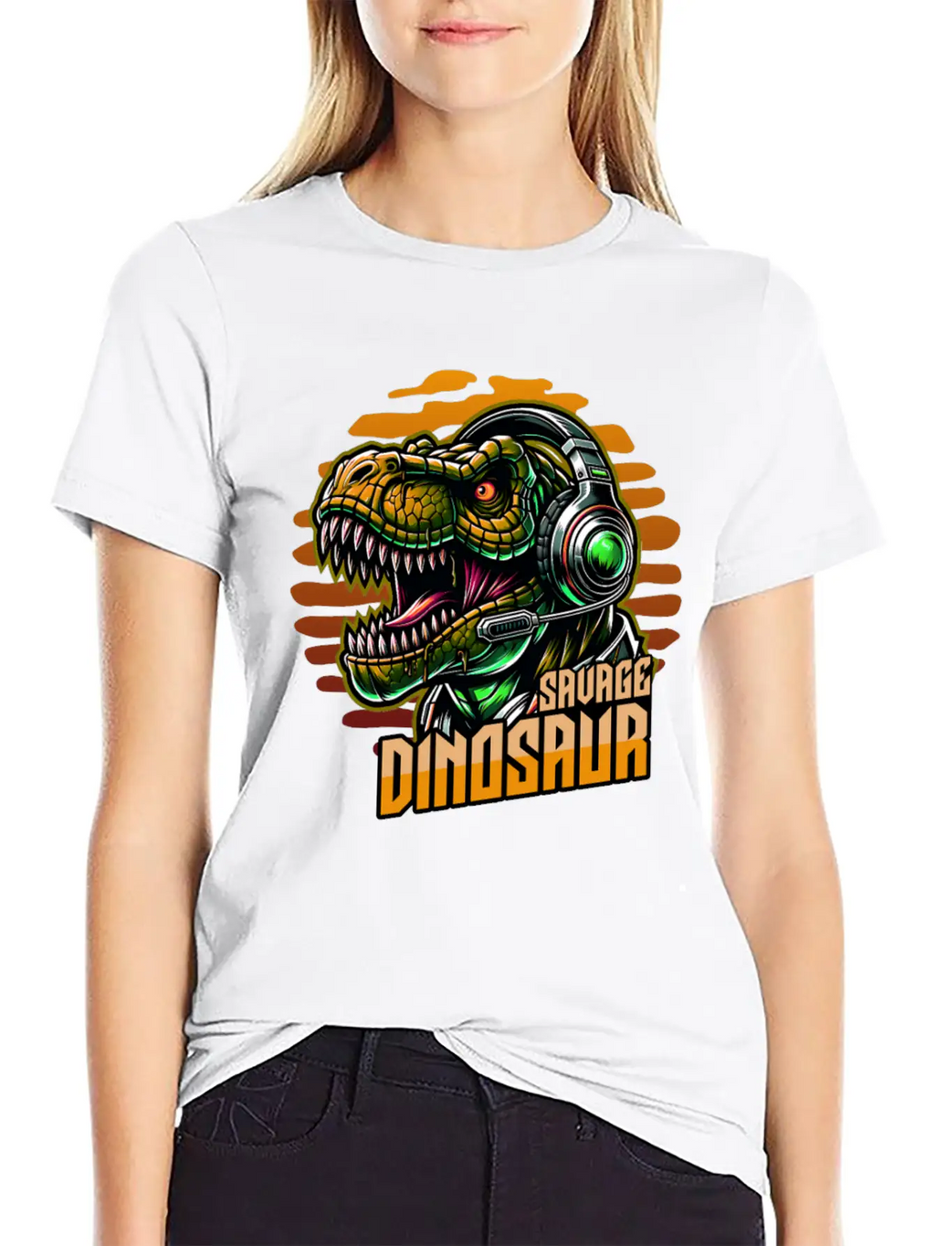 Dinosaur Savage Basic Graphic T-Shirt – Daily Comfort In Soft Cotton