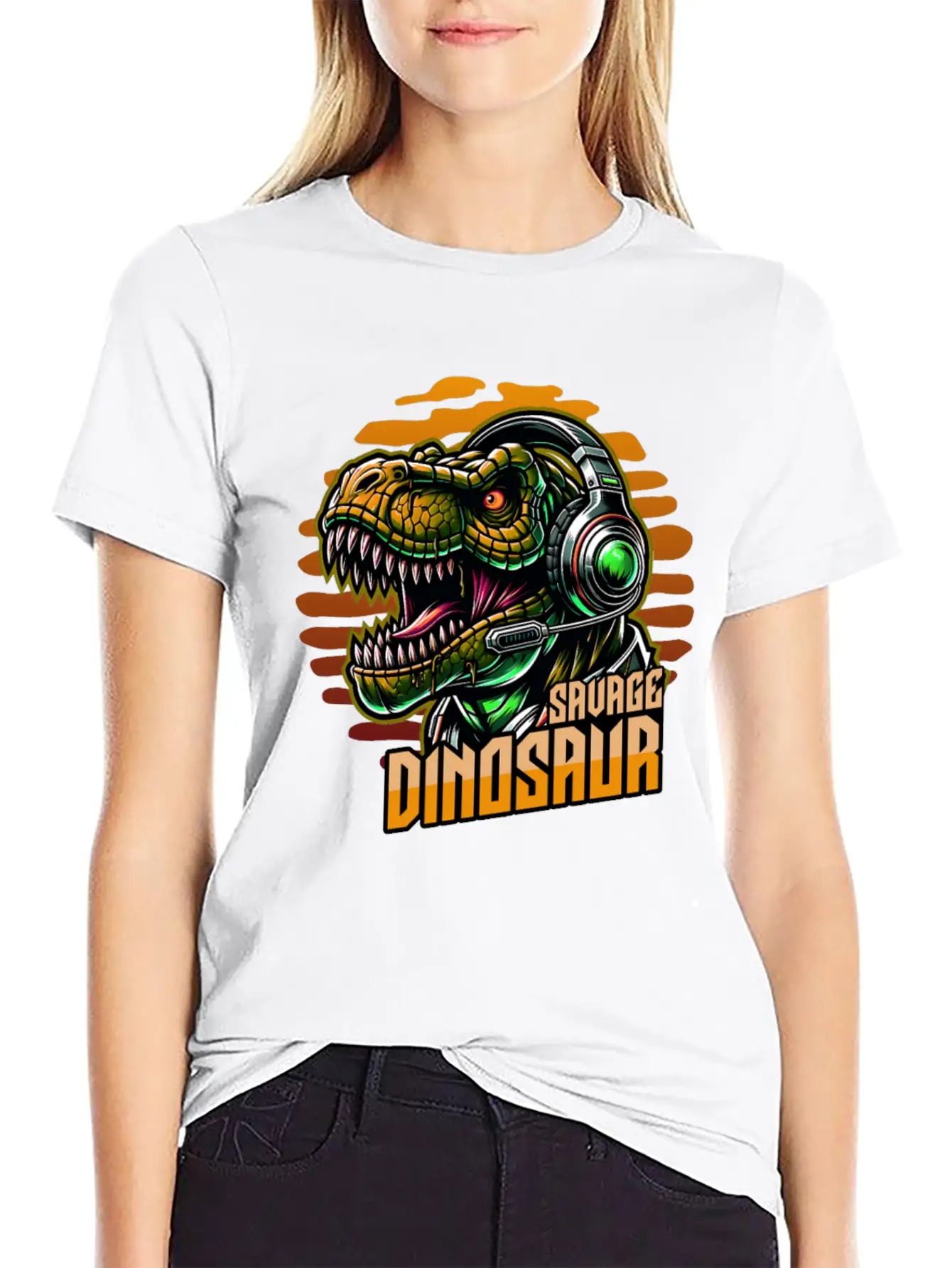 Dinosaur Savage Basic Graphic T-Shirt – Daily Comfort In Soft Cotton