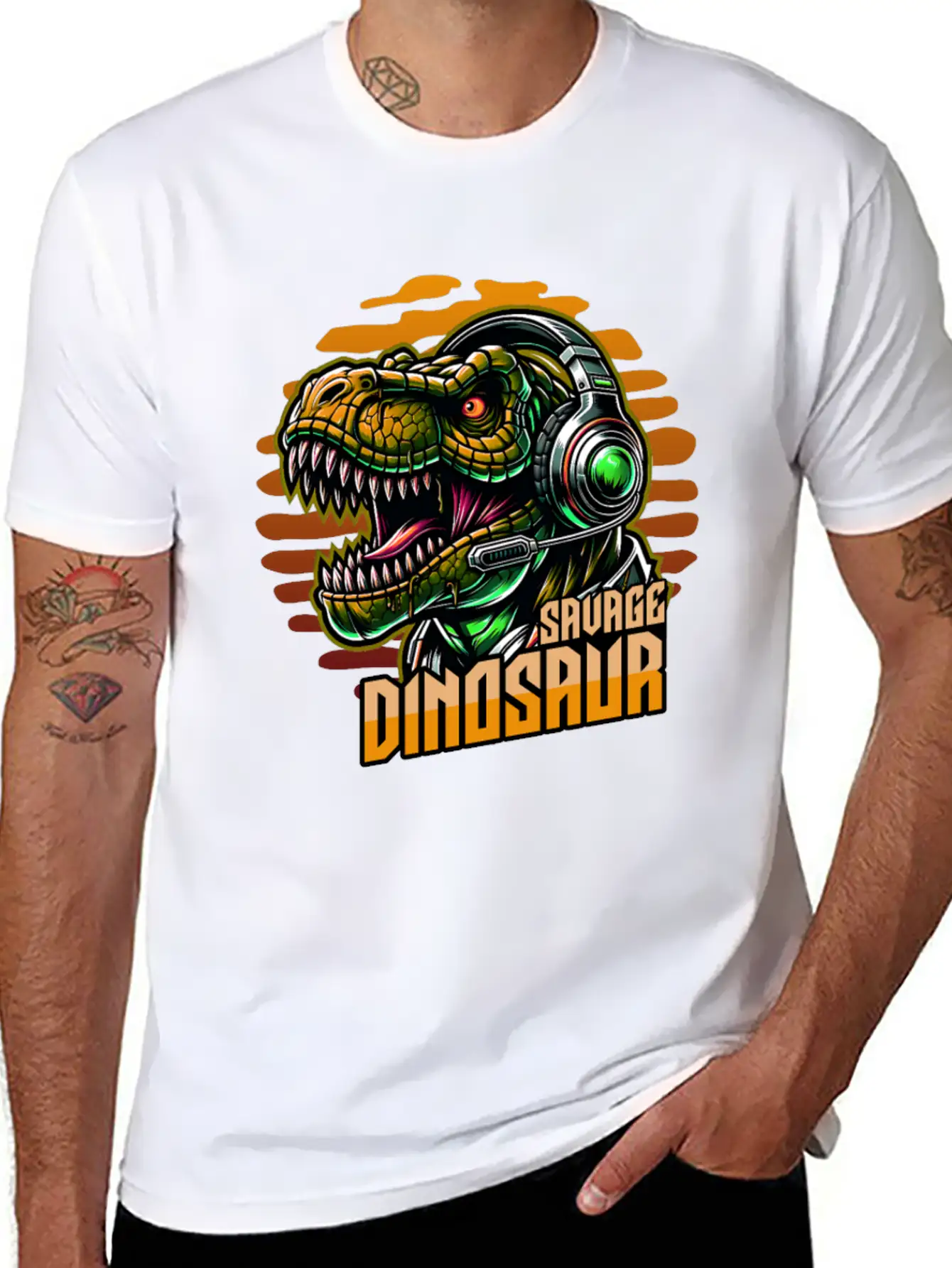 Dinosaur Savage Basic Graphic T-Shirt – Daily Comfort In Soft Cotton