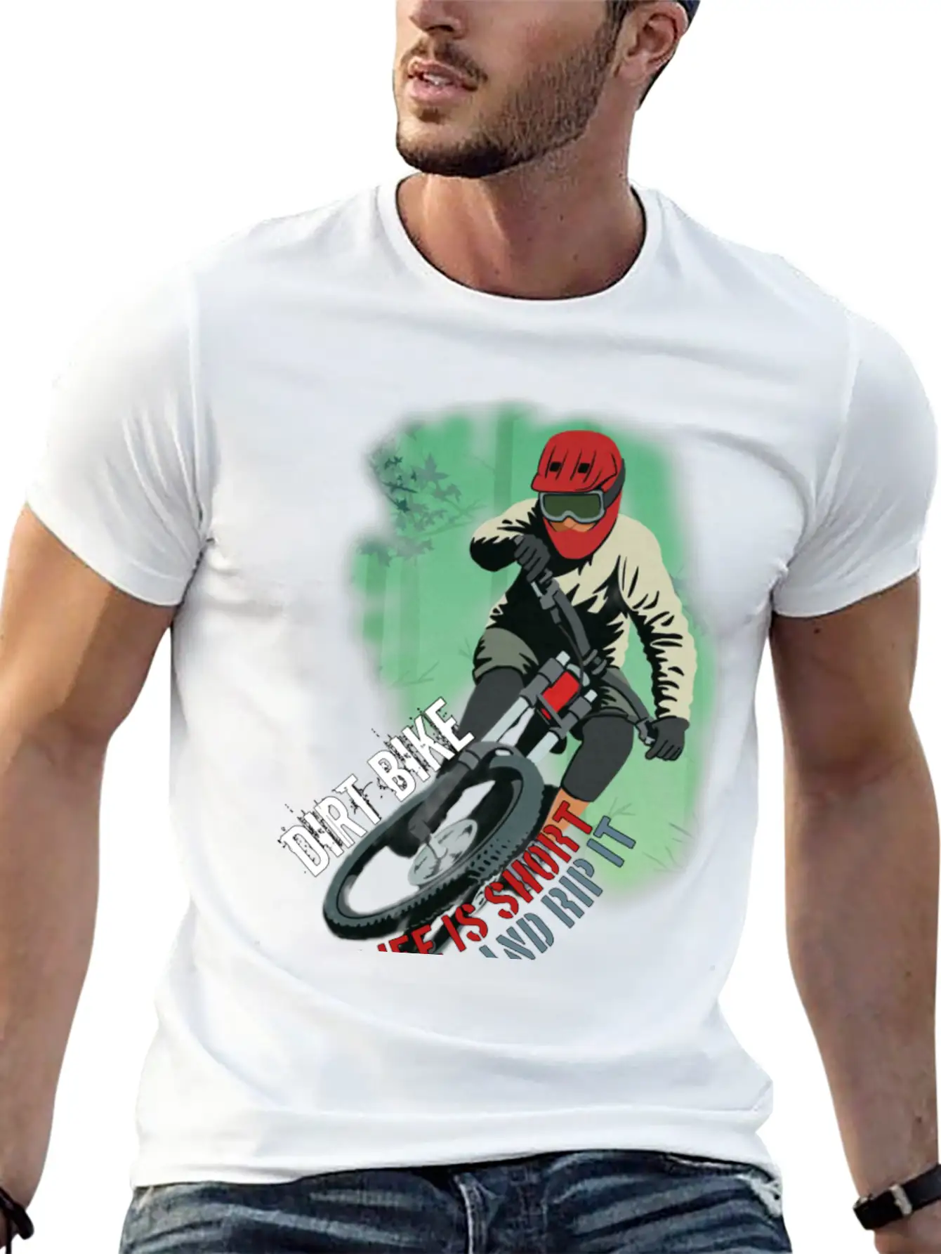 Dirt Bike Is A Feeling, Just Feel It. Breathable Soft Cotton T-Shirt – Timeless Casual Look