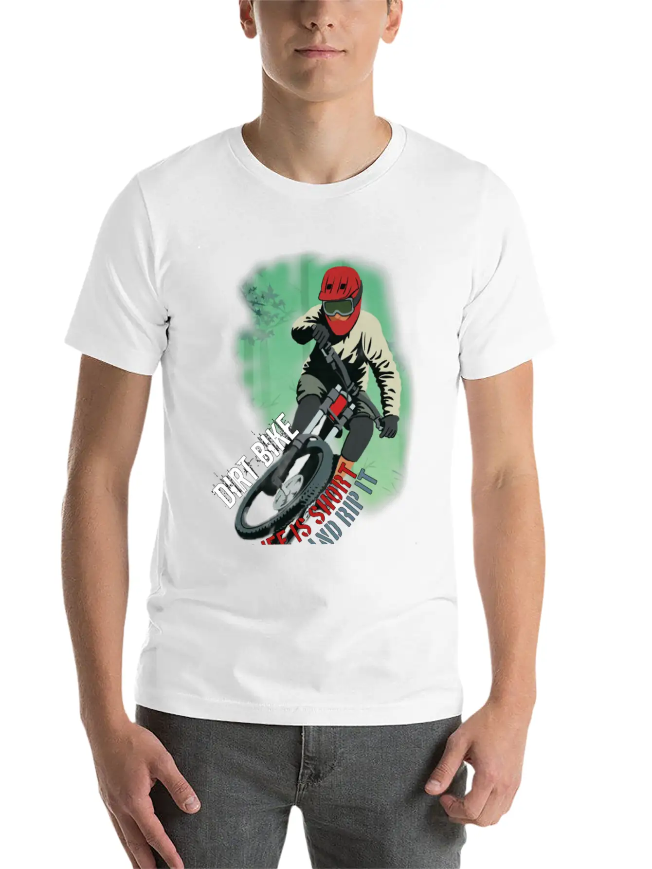 Dirt Bike Is A Feeling, Just Feel It. Breathable Soft Cotton T-Shirt – Timeless Casual Look
