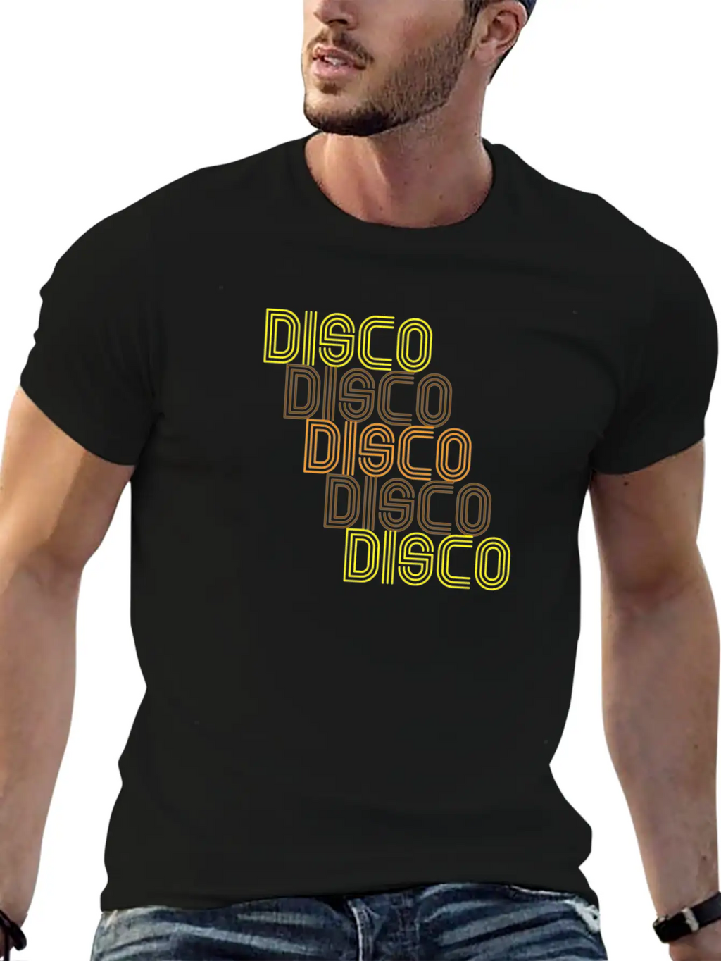 Disco Repeat Brown 1970s Disco Funk Vintage Retro Basic Graphic T-Shirt – Daily Comfort In Soft Cotton